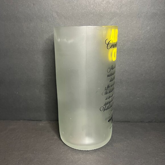 Unique Absolut Citron Vodka Frosted Glass Advertising Bottle Tip Jar Bar Decor - Picture 5 of 8